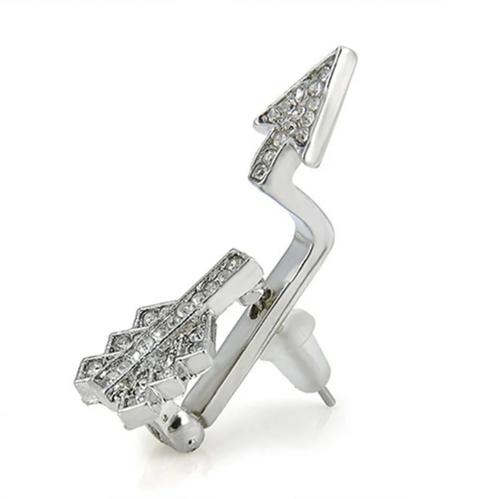 Silver Arrow Rhinestone Earring